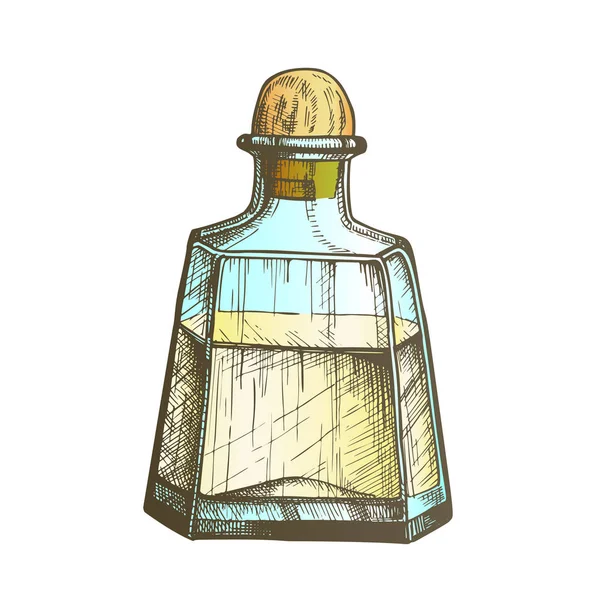 Cor Clássico Cristal Carafe Tequila Beverage Vector — Vetor de Stock