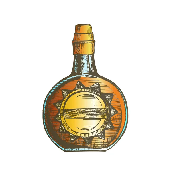 Kolor koło whisky butelka ze stylowym korek Cap Vector — Wektor stockowy