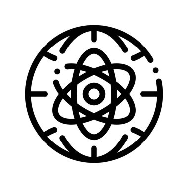 Atom Planet Earth Problem Vektör İnce Çizgi Simgesi