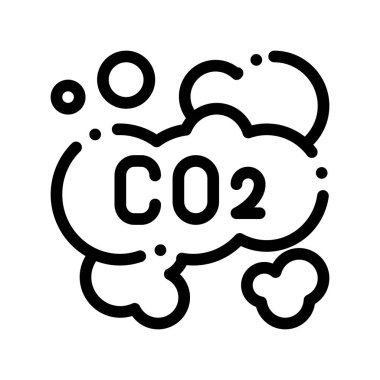 Co2 Smoulder Duman Buhar Hava Vektör İnce Hat Simgesi