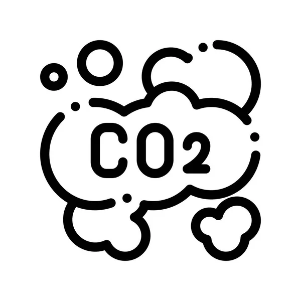 Co2 Smoulder Smoke Steam Air Vector Thin Line Icon — Stock Vector