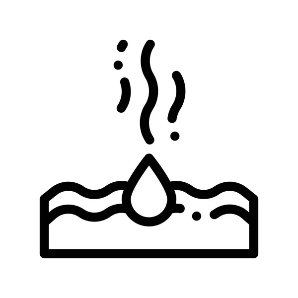 Gota de agua goteando en el mar Vector Thin Line Icono — Vector de stock