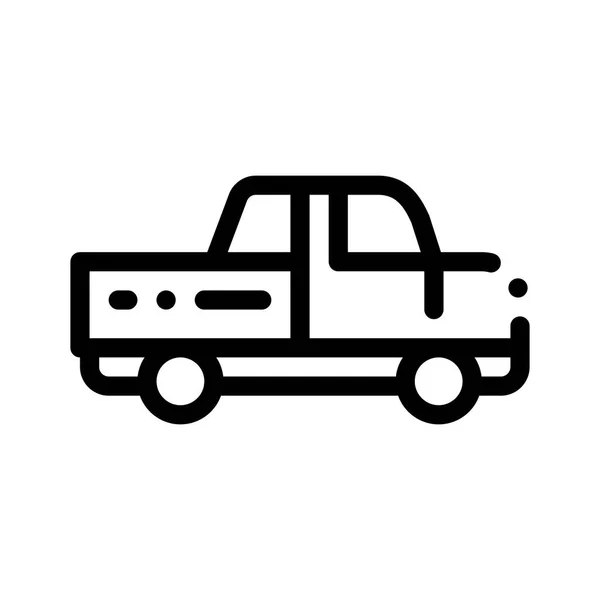 Rolnicze pickup Cargo wektor cienka linia ikona — Wektor stockowy