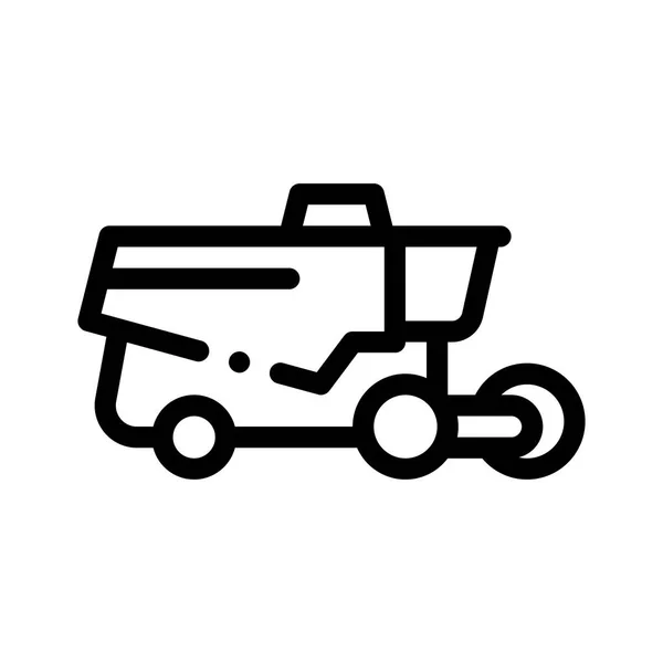 Erntemaschine Fahrzeug Vektor dünne Linie Symbol — Stockvektor