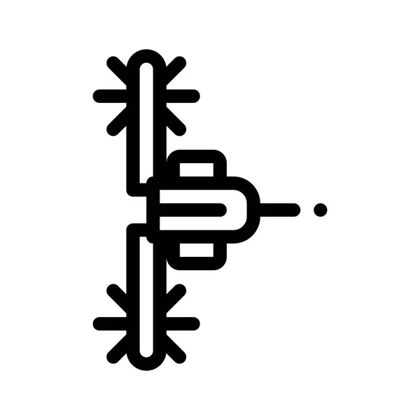 Икона векторной линии сеялки агрономии — стоковый вектор