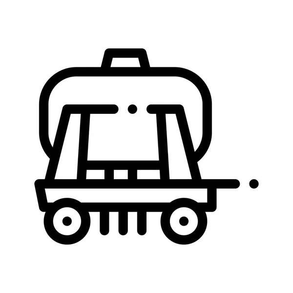 货物水上拖车车辆矢量细线图标 — 图库矢量图片