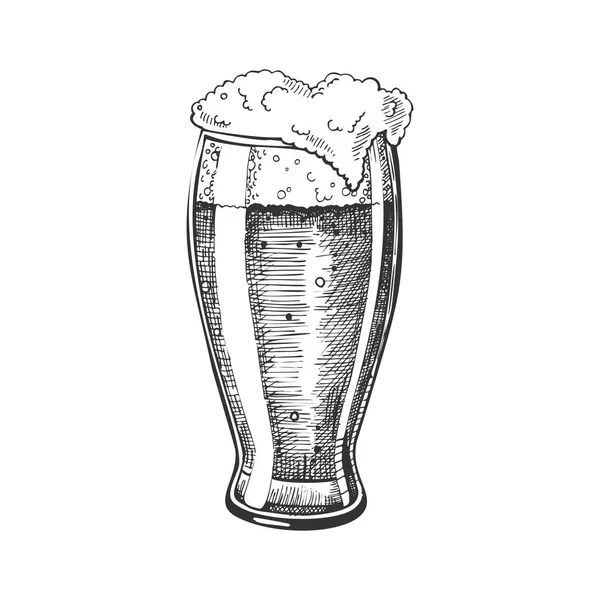 Hand Drawn Glass with Foam Bubble Beer Vector - Stok Vektor
