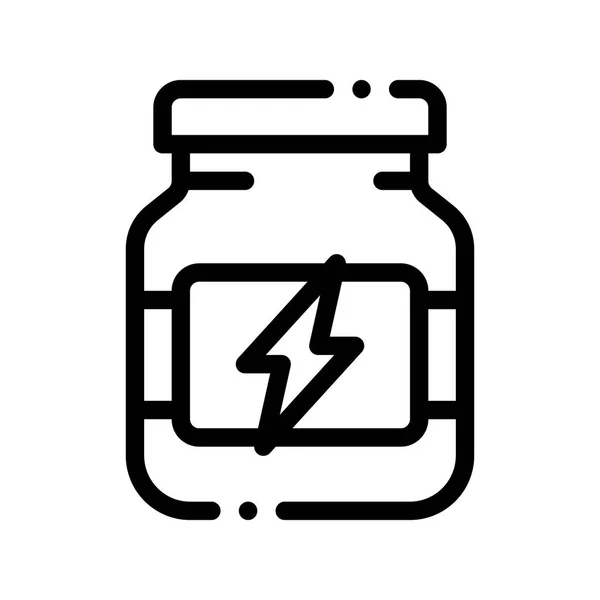 Energía Deporte Suplementos Vector Thin Line Icono — Archivo Imágenes Vectoriales