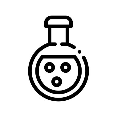 Kimyasal Sıvı Vektör İnce Çizgi Simgesi ile Şişe