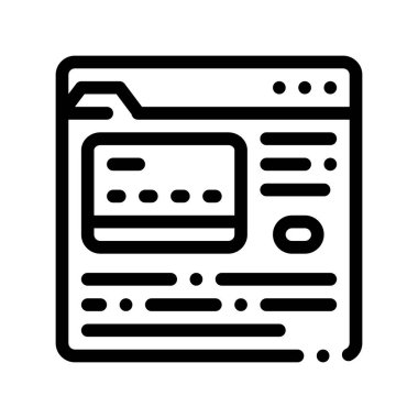Internet Alışveriş Ödeme Vektör İnce Hat Simgesi