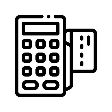 Ödeme terminali banka kartı vektör Ince çizgi simgesi