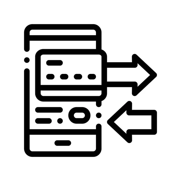 Pagamento por telefone móvel Vector Thin Line Icon — Vetor de Stock