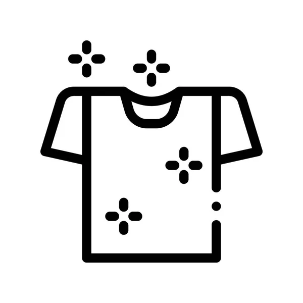 Wasserij service gewassen T-shirt vector lijn icoon — Stockvector
