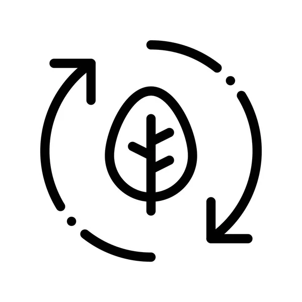 Bosque hojas árbol flechas vector delgada línea icono — Vector de stock