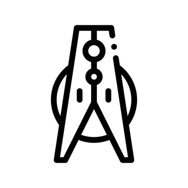 Çamaşır servisi giysi Peg vektör Ince çizgi simgesi