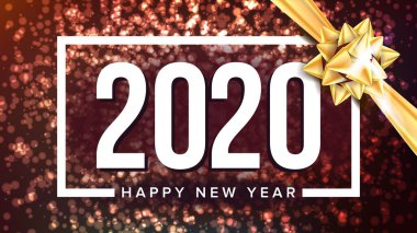 2020 mutlu yeni yıl tatil tebrik poster vector