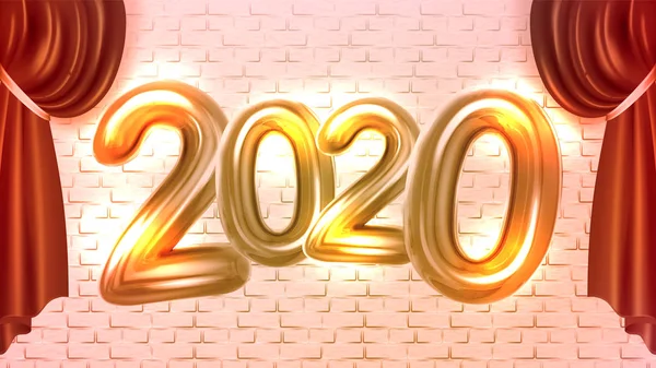 Новогодний вектор рекламного баннера 2020 — стоковый вектор