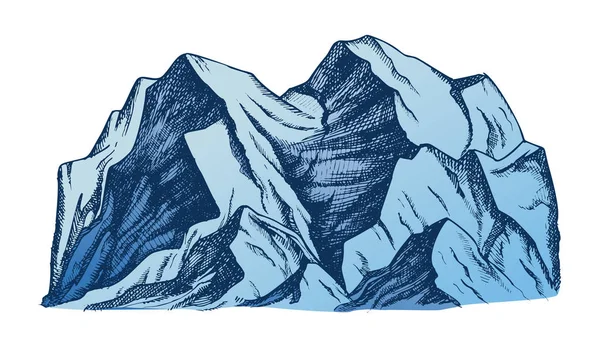 Cumbre del paisaje de montaña Vector de color — Archivo Imágenes Vectoriales