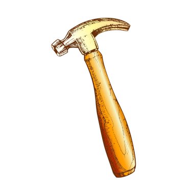 Renk Oluşturucu Woodworker aracı Vintage Hammer vektör