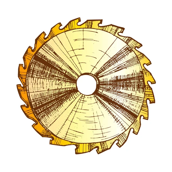 Kleur timmerwerk gereedschaps detail Cirkelzaagblad vector — Stockvector