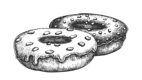 Çörek tatlı kahvaltı tatlı el çizilmiş vektör
