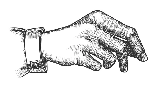Dziewczyna ręka gest trzymając pióro lub ołówek Ink Vector — Wektor stockowy