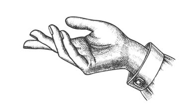 Kız El Hareketi Göster Yön Handdrawn Vektör