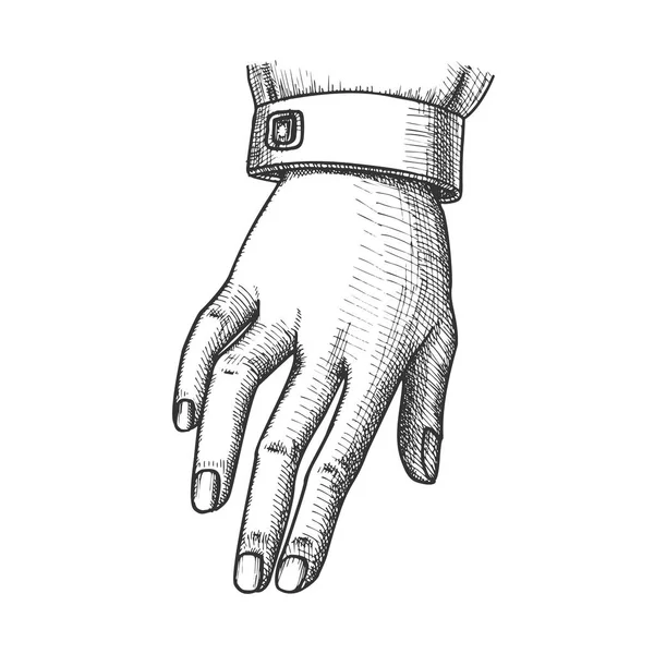 Fille geste de main dans l'état calme signe vecteur d'encre — Image vectorielle