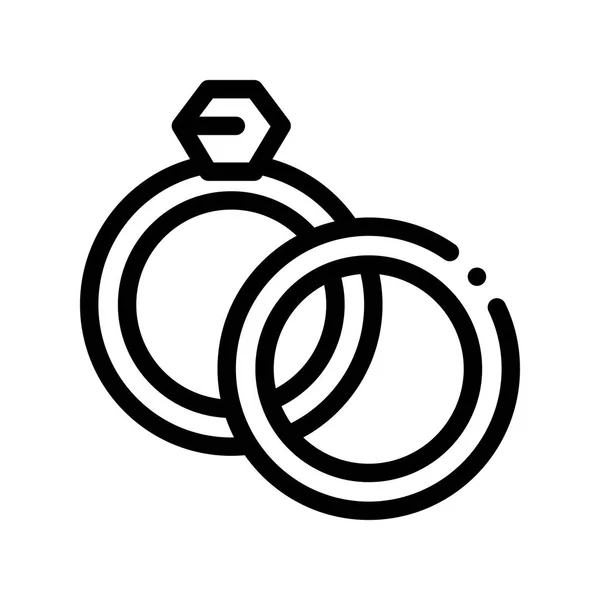 Detail prstenů pro svatební obřad Vektorová ikona — Stockový vektor