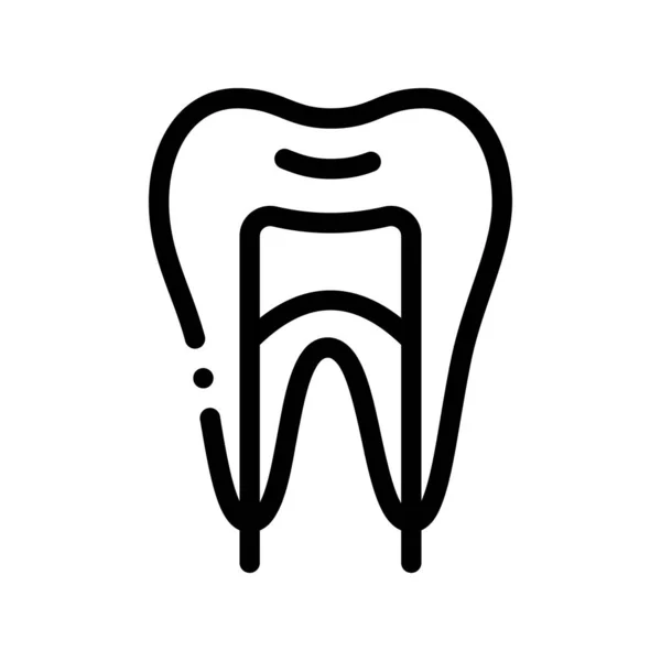 Zahnstomatologie Vektor dünne Linie Symbol — Stockvektor