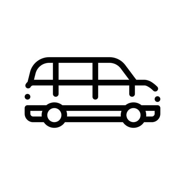 Transporte Público Automóvil Vector Thin Line Icono — Vector de stock