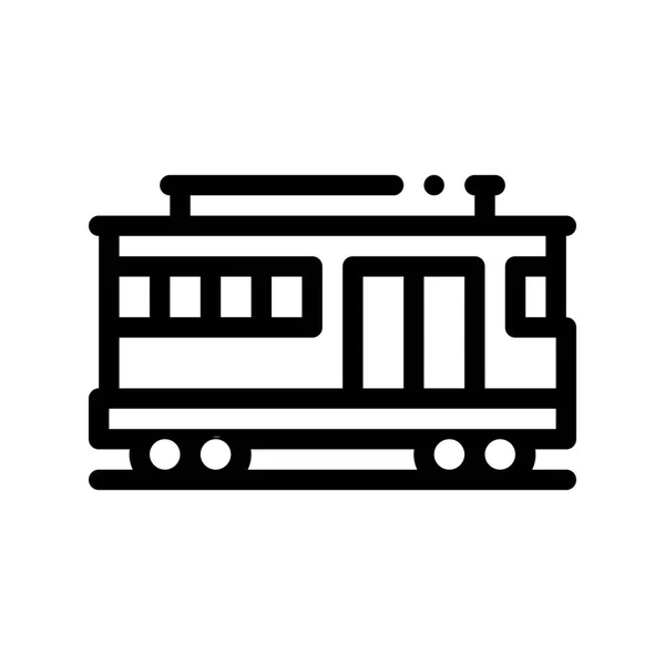 Seilbahn Vektor Thin Line Symbol für den öffentlichen Verkehr — Stockvektor