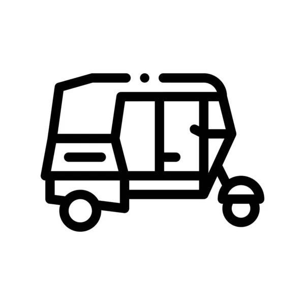 Public Transport Rickshaw Vector Thin Line Icon — Stock Vector