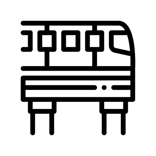 Public Transport Monorail Vector Thin Line Icon — Stock Vector