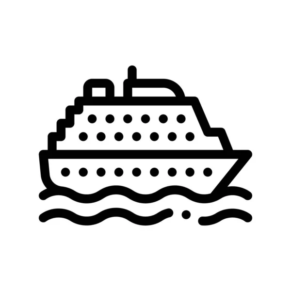 Transporte Público Ferry Vector Thin Line Sign Icon — Vetor de Stock