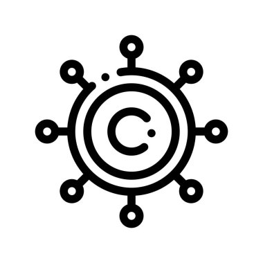 Tehlike Bacillus Bakteri Vektör İnce Çizgi Simgesi