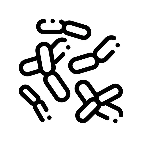 Icona linea sottile del segno vettoriale dei micro batteri di biologia — Vettoriale Stock
