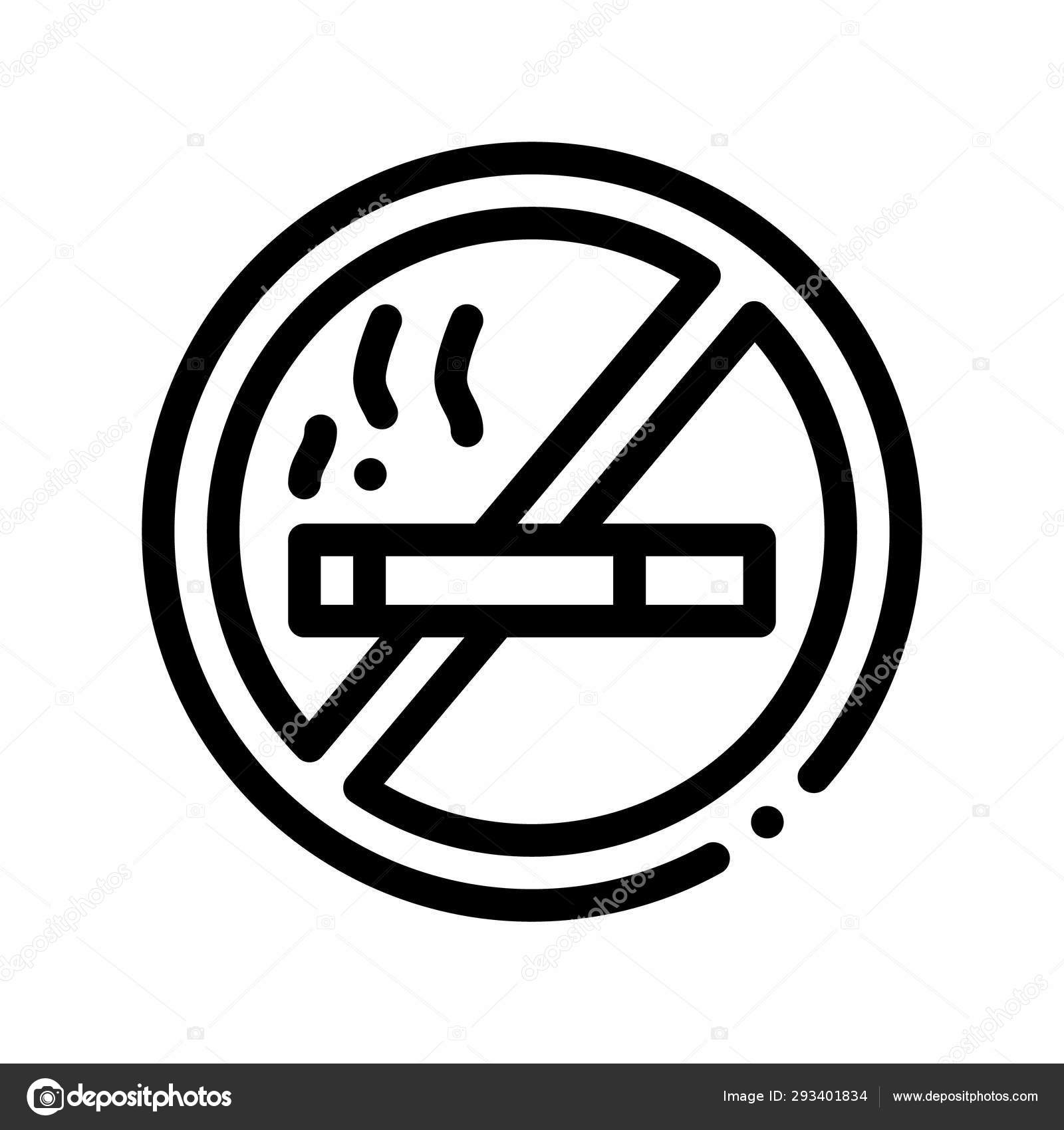 禁止吸烟标志矢量细线图标图库矢量图©pikepicture 293401834, image size:1600x1700