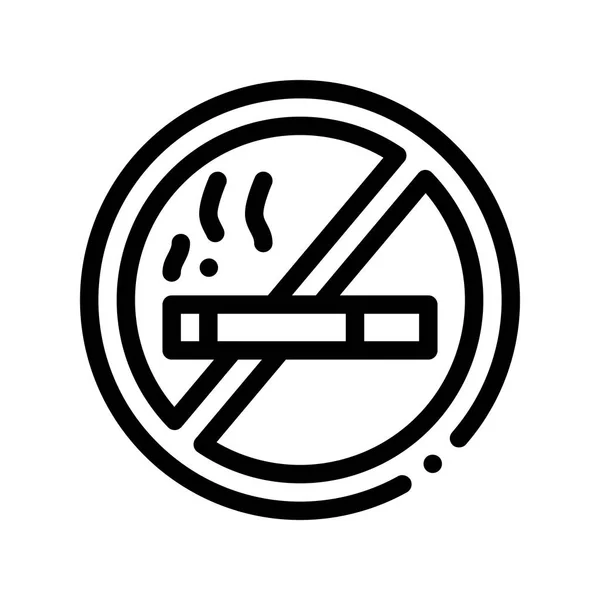 Εικονίδιο μη καπνιστών απαγορευμένου σημείου διανυσματικού λεπτού γραμμής — Διανυσματικό Αρχείο