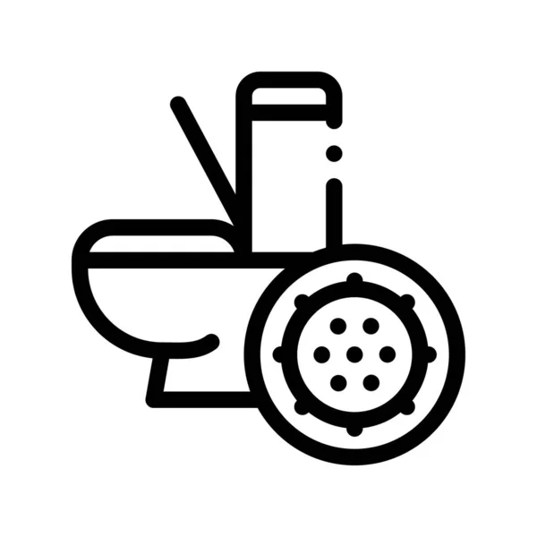 Icône vectorielle de signe de bol de germe et de toilette de bactéries — Image vectorielle