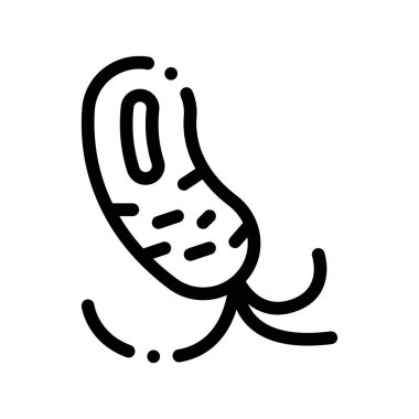 Kuyrukları Vektör İşaret Ikonu ile Mikroskobik Bakteri