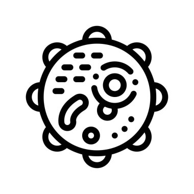 Mikroskobik Yuvarlak Bakteri Vektör İnce Çizgi Simgesi