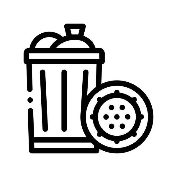 Infektion Bakterien Keim in Müll Vektor Zeichen Symbol — Stockvektor