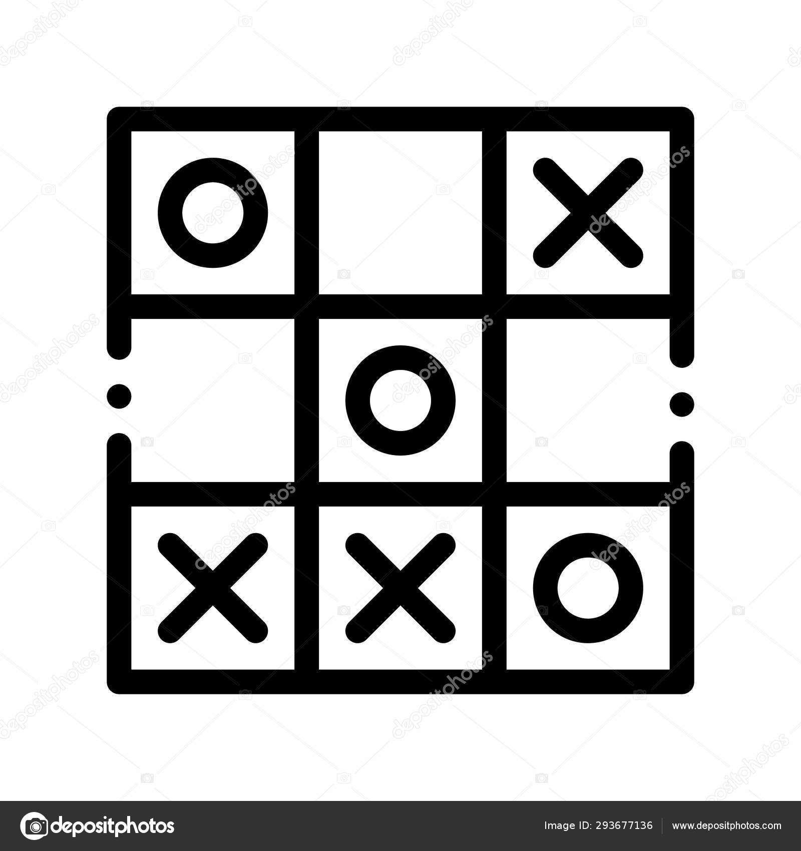 Tic tac toe. Noughts and crosses board game icon isolated. Vector