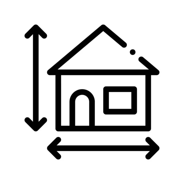 집 크기 높이 및 너비 벡터 가는 선 아이콘 — 스톡 벡터