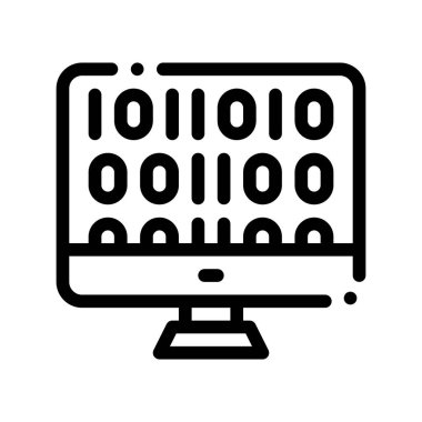 Yapay Zeka İkili Kod Vektör Simgesi