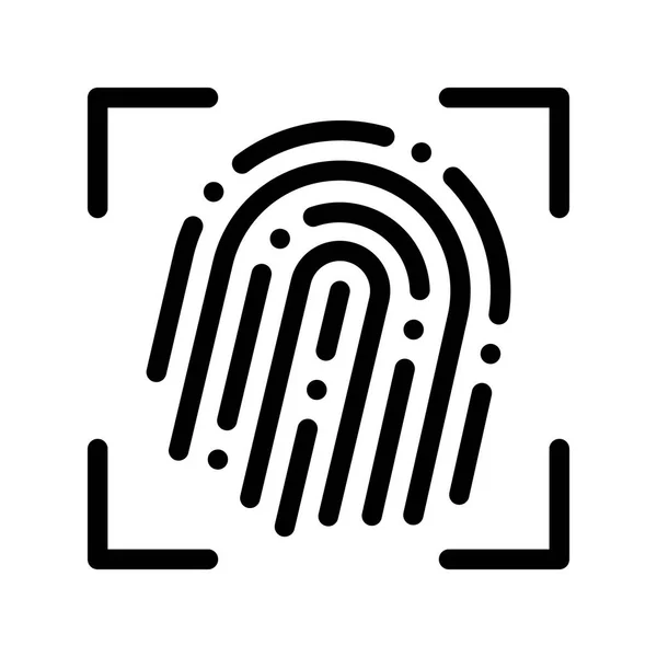 Impressões digitais Dactylogram Scanner Vector Sign Icon — Vetor de Stock