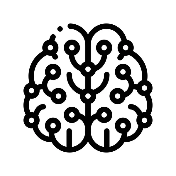 Icône de signe de vecteur de cerveau d'intelligence artificielle — Image vectorielle
