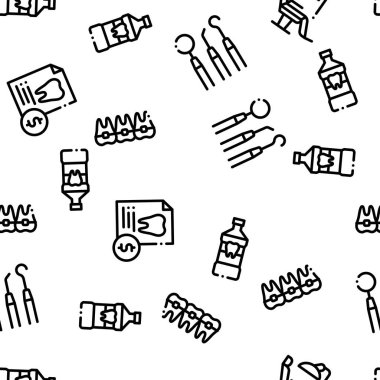 Stomatoloji Dikişsiz Desen Vektörü