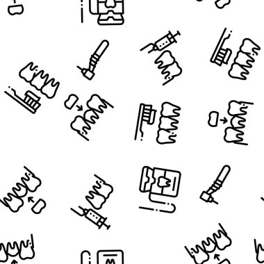 Stomatoloji Dikişsiz Desen Vektörü